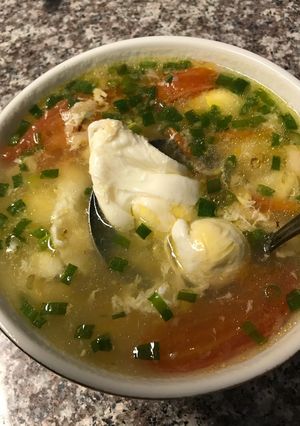 Hình của món Canh riêu trứng.