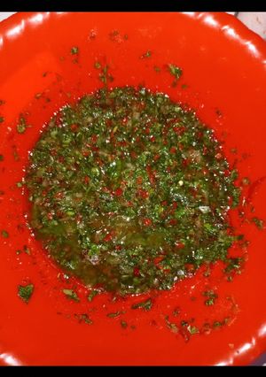 Una foto de Excelente salsa de cilantro con picante