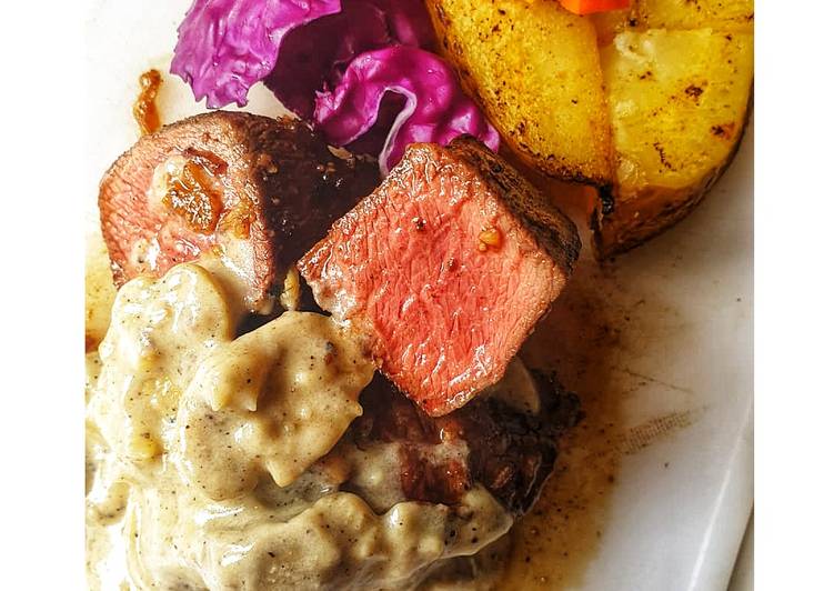 Beef Steak With Mushroom Sauce