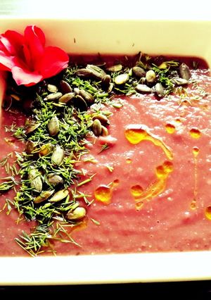 Una foto de Crema de col lombarda