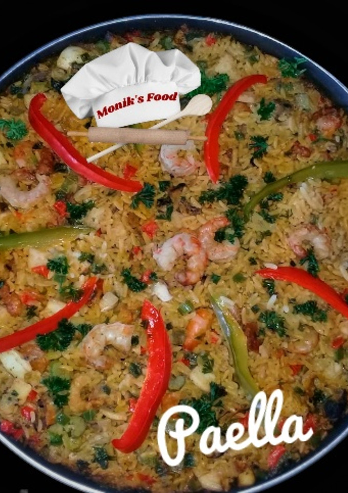 Una foto de Paella