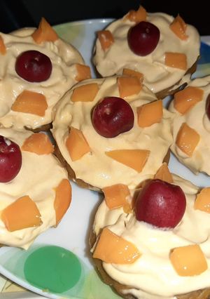 A picture of Mango cup cakes.