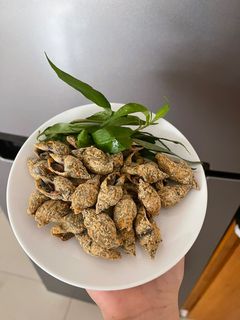 Hình của món Ốc cà na rang muối.
