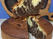 Una foto de torta marmolada con harina 0000