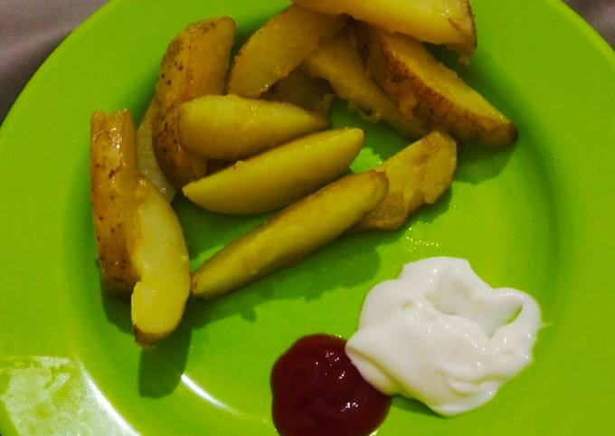Resep Potato Wedges Simple (Tanpa Oregano), Enak