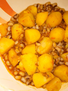 A picture of Irish potatoes and beans pottage.
