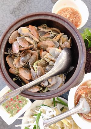 Hình của món Ngao hoa hấp.
