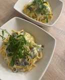 Ricottás-erdei gombás spagetti
