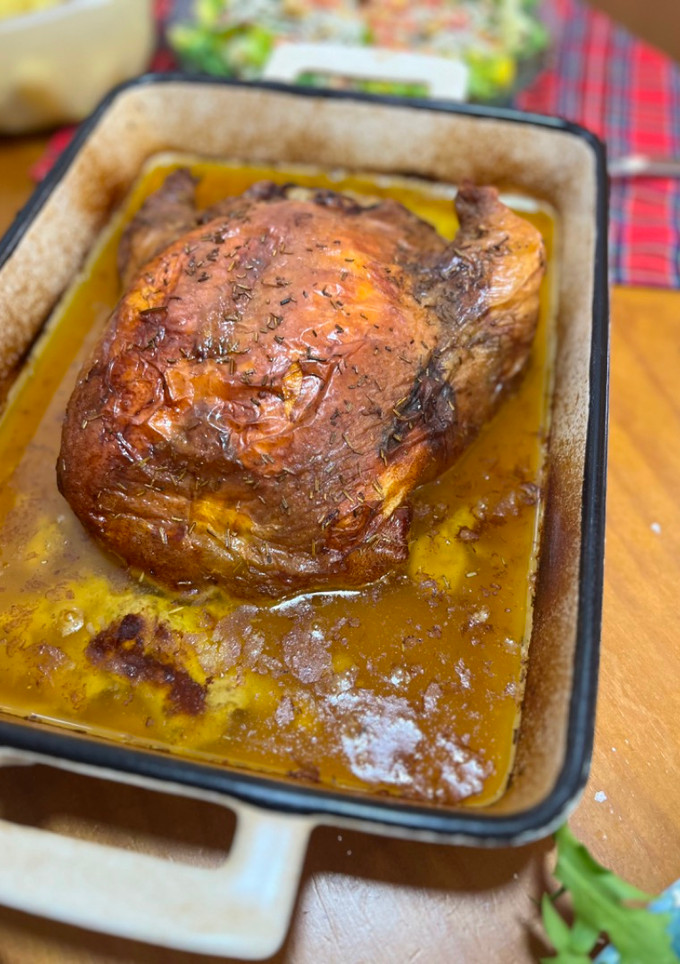 Una foto de Pularda rellena para Navidad
