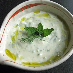 ‘Tzatziki’ (Yoghurt & Cucumber Dip) A picture of ‘Tzatziki’ (Yoghurt & Cucumber Dip).