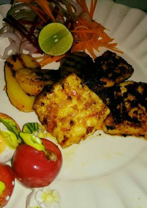 A picture of Paprika paneer potato grilled.