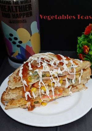 Foto resep Cheesy Vegetable Stuffed French Toast / Roti Tawar Isi Sayur