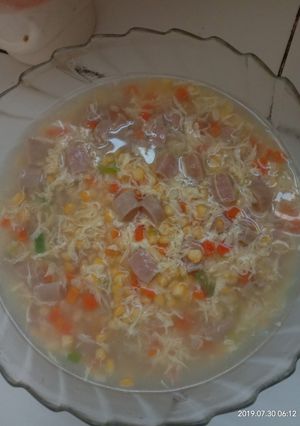 Foto resep Sup jagung sosis telur kocok