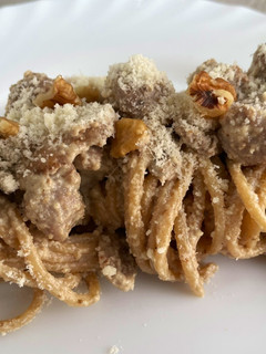 Una foto de Spaghetti con crema de nueces