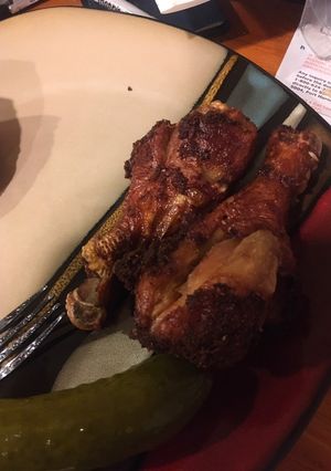 A picture of Deep fried chicken legs.