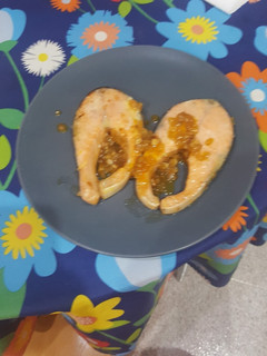 Una foto de Salmón a la naranja