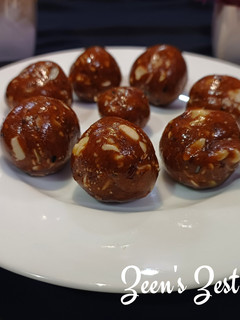 A picture of Dates Dry Fruits Nuts and Seeds Laddoos.