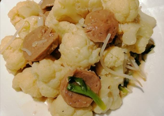 Recipe of Ultimate Sauteed Cauliflower with Fish Ball