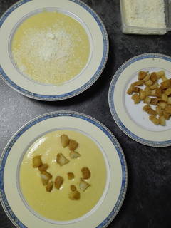 Una foto de Crema de verduras con crema de soja