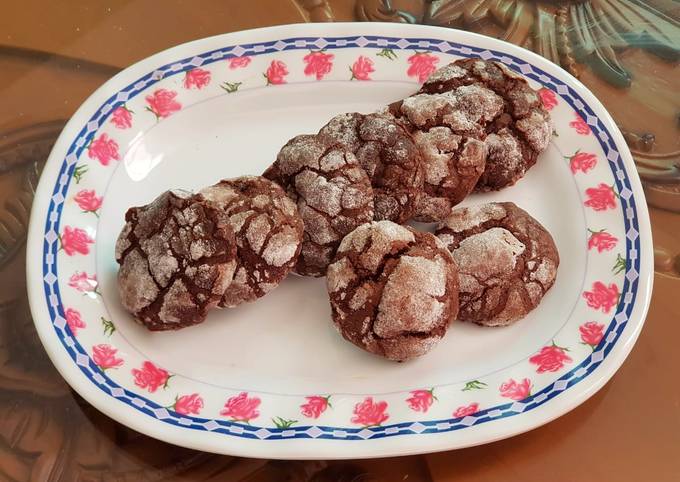 Coklat Crinkle Cookies