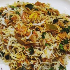 A picture of Paneer tikka biryani.