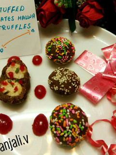 A picture of Stuffed Dates Halwa Truffles.