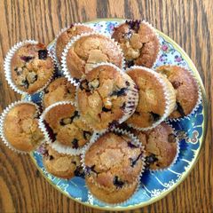 A picture of Blueberry and banana muffins.