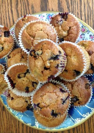 A picture of Blueberry and banana muffins.