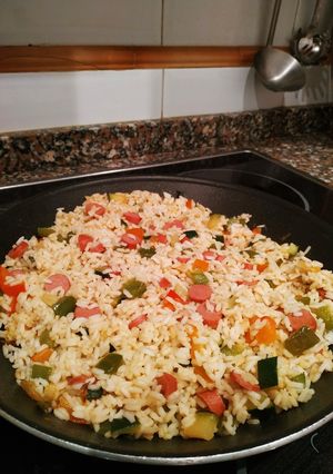 Foto principal de Arroz salteado de verduras o combinado! 🥒➕🥓❓
