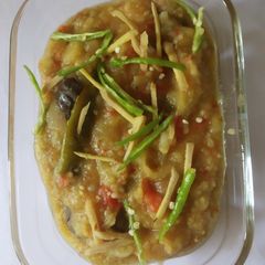 A picture of Potato Brinjal Barta.