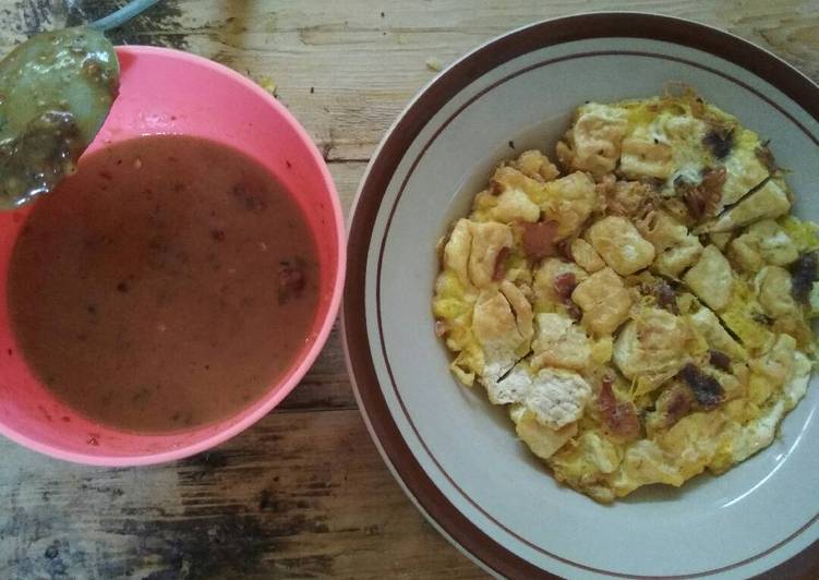 Resep Tahu telor daging bumbu pecel, Enak Banget