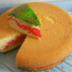 A picture of Coloured plain cake.