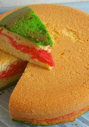 A picture of Coloured plain cake.
