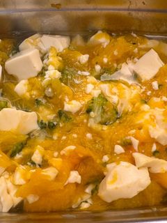 電鍋蒸南瓜豆腐花椰菜 的食譜成品照片