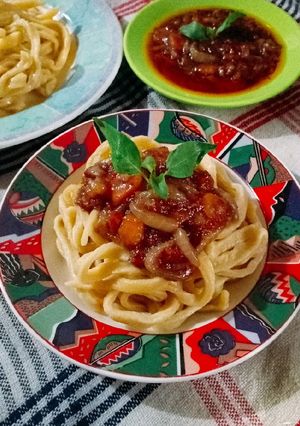 Foto resep Mie Wortel Saus Kornet Sapi