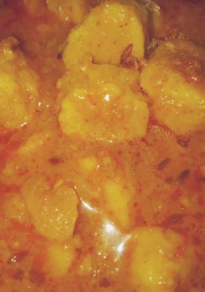 A picture of Gatte Ki Sabji.