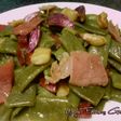 Judías verdes al ajillo con jamón serrano
