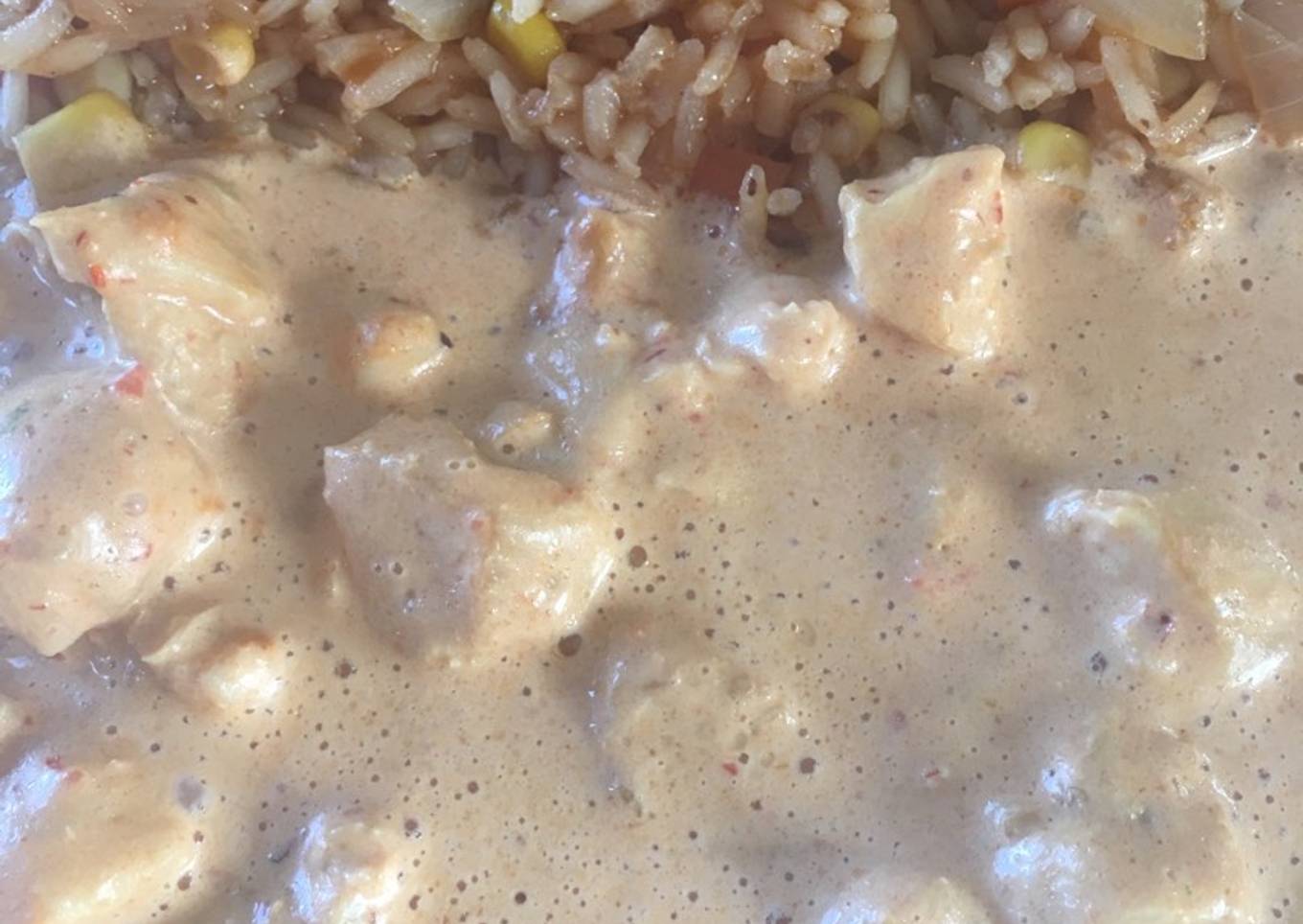 Pollo en crema con Champiñones