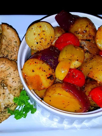 Easy Way Prepare Recipe Mike&#39;s Lemon Chicken &amp; Sweet Garlic Baby Spuds that is Perfect, So Delicious}