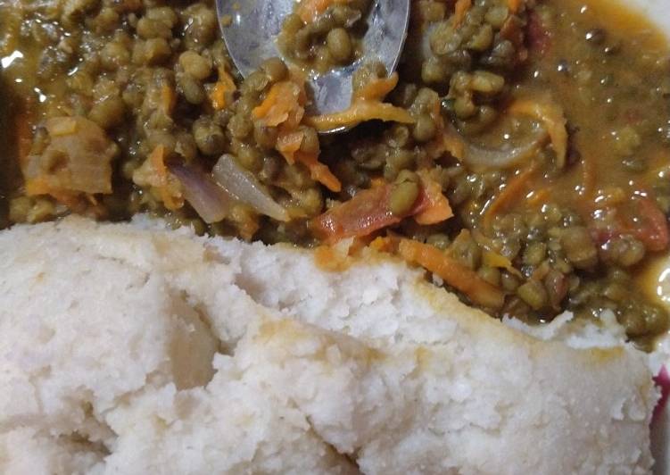 Ugali Ndengu and yoghurt