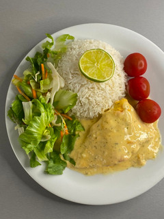 A picture of Baked Salmon with Cream Sauce.