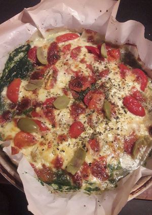Una foto de Pizza (masa) de espinaca