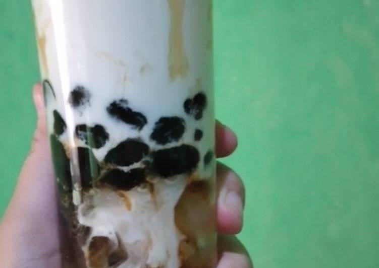 Cara Gampang Membuat Fresh milk brown sugar boba yang Lezat