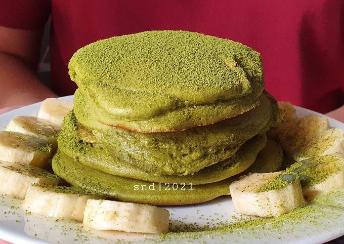 Japanese Matcha Souffle Pancake 🇯🇵 #lembut #tanpacetakan