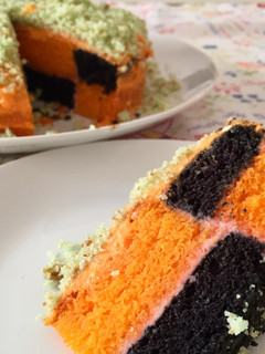 Una foto de Tarta ajedrez de Halloween para niños