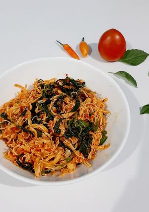Foto resep Ayam Suwir Kemangi Pedas