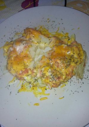 Foto principal de Patata-pizza con chorizo al microondas
