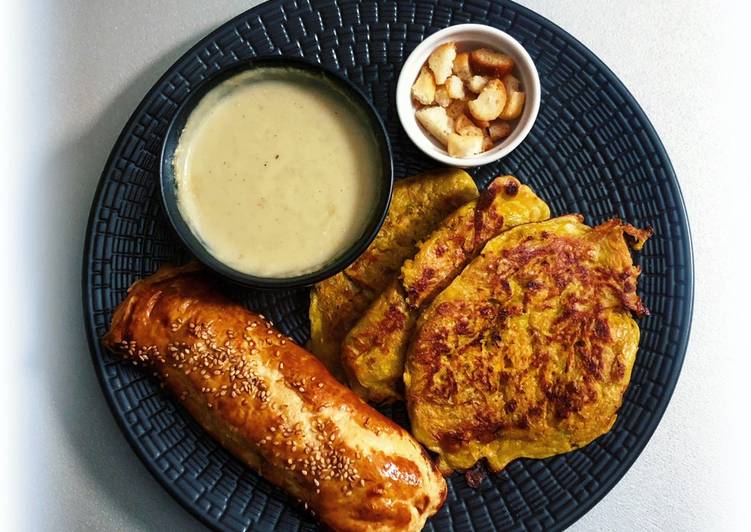 đFeuilletĂ© saucisse et omelette röstiđ