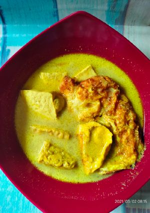 Foto resep Kare telur ceplok tahu tempe sederhana