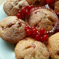 A picture of Vickys Redcurrant Cupcakes, GF DF EF SF NF.